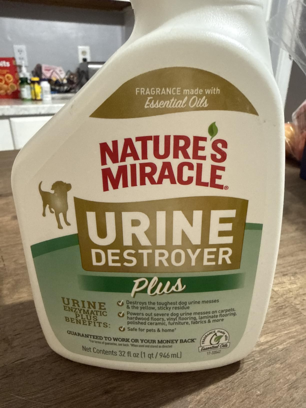 Nature's Miracle Urine Destroyer Plus for Dogs, Enzymatic Formula for Severe Dog Stains, 32 oz customer photo 2
