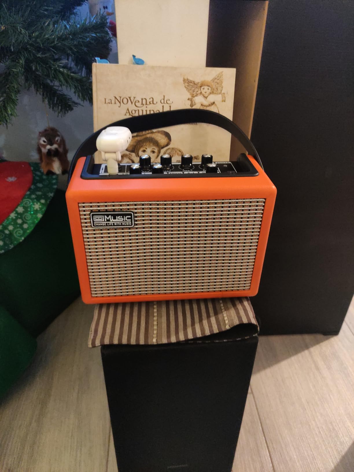Acoustic/Electric Guitar Amplifier, with 3-Year Warranty,15 Watt Portable Bluetooth Speaker for Guitar Acoustic/Electric with Reverb Effect, 2 Band EQ,Orange customer photo 1