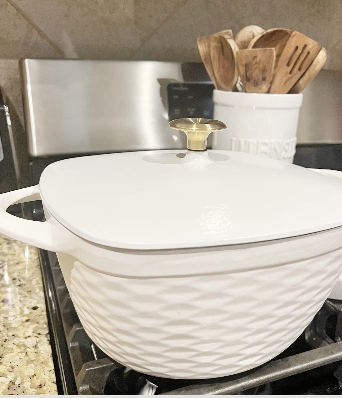 Prisma Enameled Cast Iron 7-Qt Dutch Oven Pot with Lid, Teal | Great for Braising, Roasting and Bread Baking customer photo 1