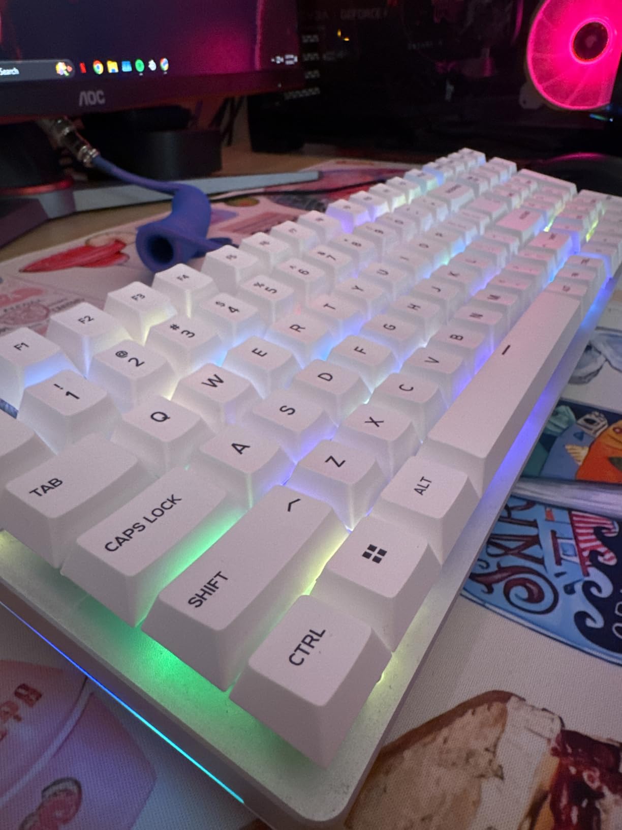 GPBT Celestial Ice Keycaps - Premium Cherry-Profile 114 Keys Set with Bright Blue & Deep Navy Blue Gradient Design - Durable, Readable, Compatible with GMMK Models & Standard Keyboards | Super Durable Thick PBT Plastic, Fade Resistant Legends, ANSI customer photo 1