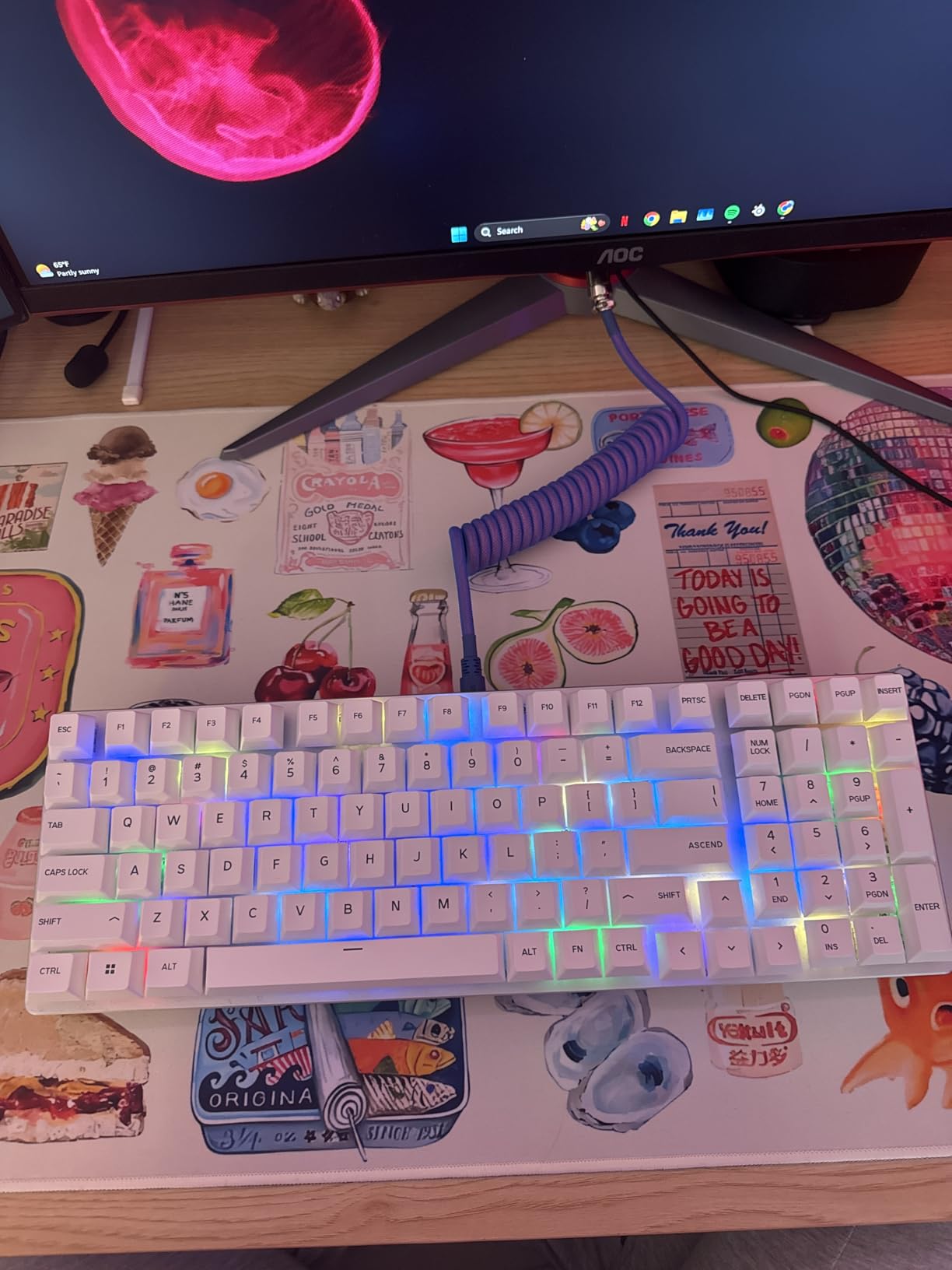 GPBT Celestial Ice Keycaps - Premium Cherry-Profile 114 Keys Set with Bright Blue & Deep Navy Blue Gradient Design - Durable, Readable, Compatible with GMMK Models & Standard Keyboards | Super Durable Thick PBT Plastic, Fade Resistant Legends, ANSI customer photo 2