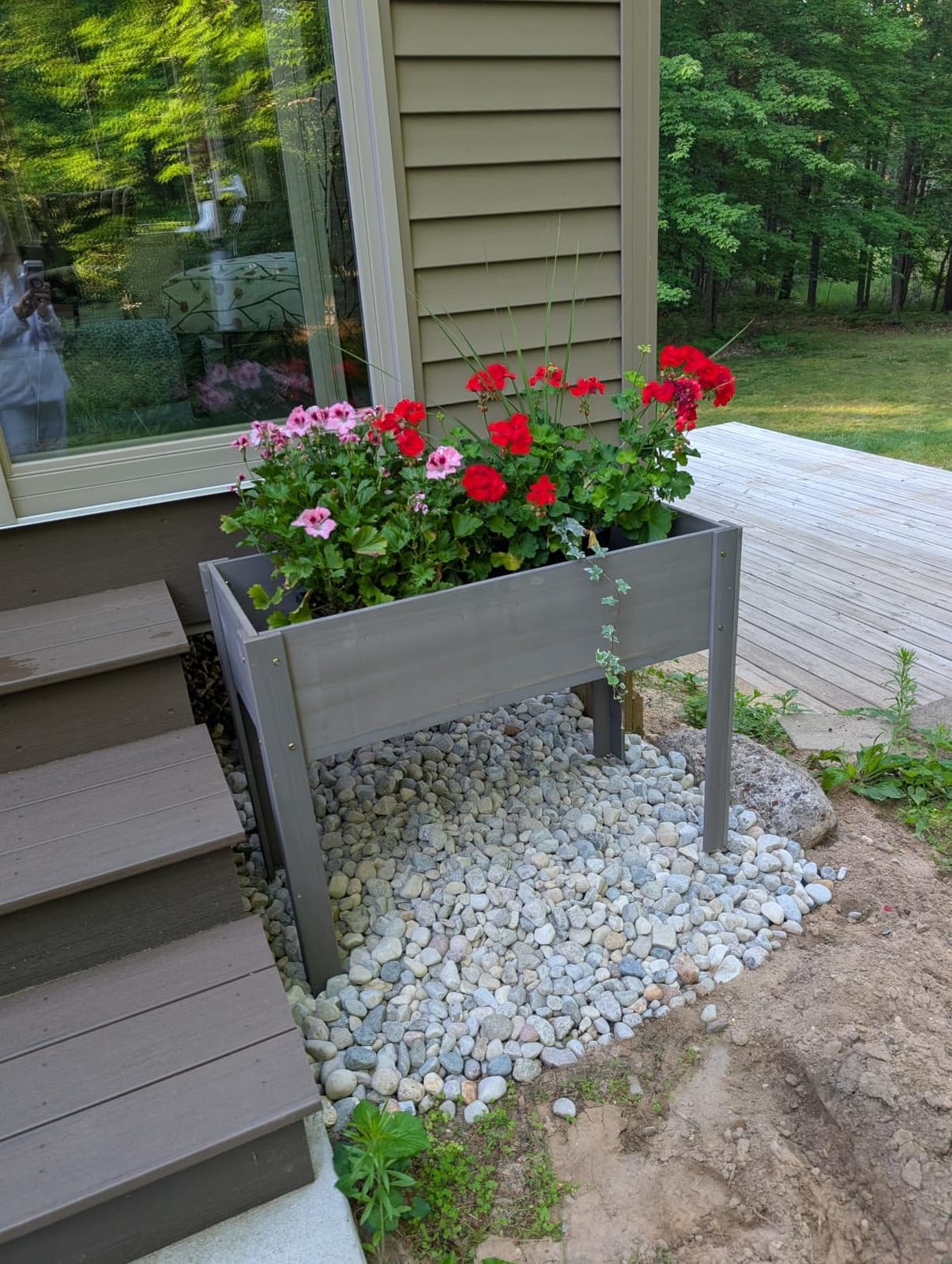 Raised Garden Bed with Legs, 48x24x30 Cedar Wood Elevated Planter Box | Large Growing Capacity, Premium Cedar Wood, Drainage Holes & Liner, Perfect for Outdoor Gardening, Ergonomic Gardening Height customer photo 1
