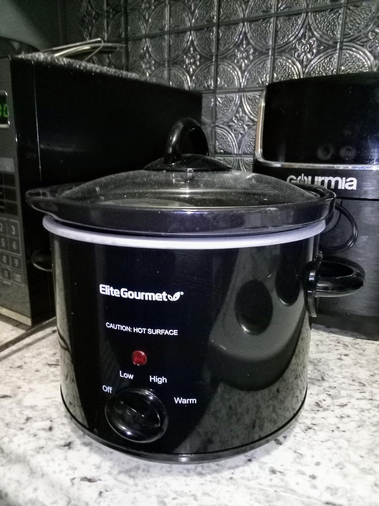 Elite Gourmet MST239X Electric Round Slow Cooker, 2 Qt, Black | Adjustable Temp, Dishwasher-Safe Glass Lid & Crock - Great for Entrees, Sauces, Stews & Dips customer photo 2