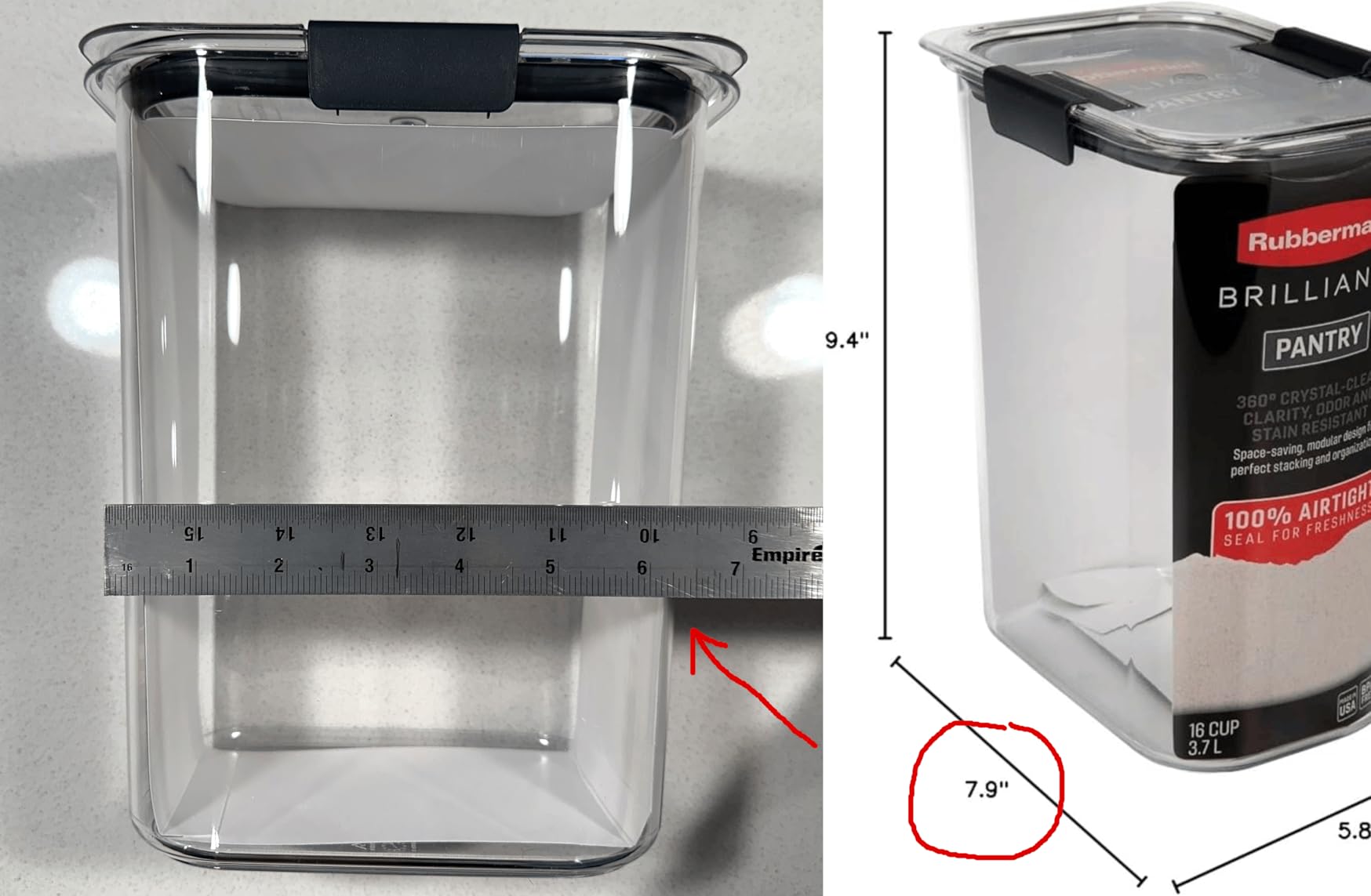 Rubbermaid Brilliance 14-Piece Food Storage Container Set with Scoops Airtight BPA-Free customer photo 2