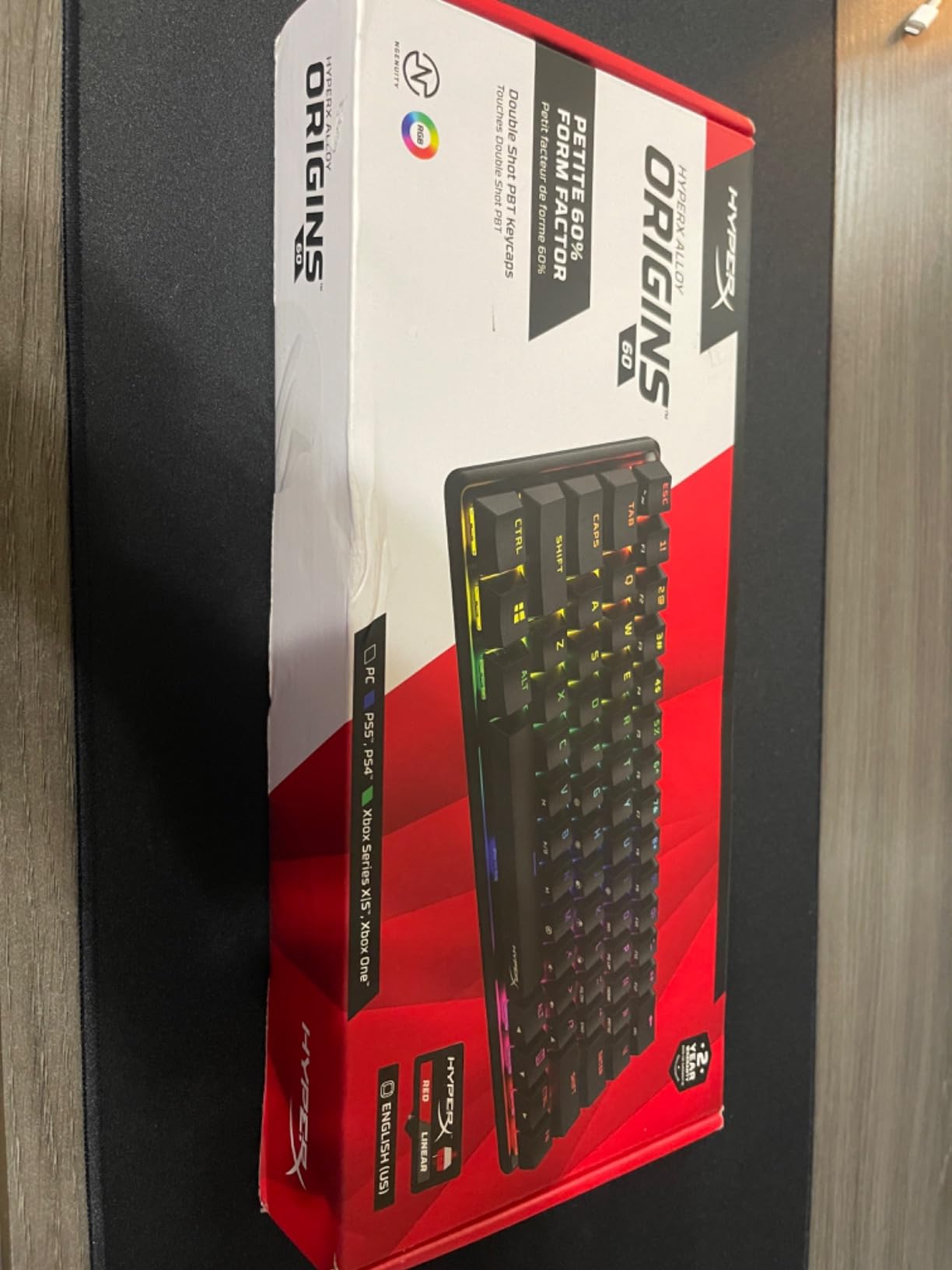 HyperX Alloy Origins 60 - Mechanical Gaming Keyboard - Ultra Compact 60% Form Factor - Tactile Aqua Switch - Double Shot PBT Keycaps - RGB LED Backlit - NGENUITY Software Compatible, Black customer photo 2