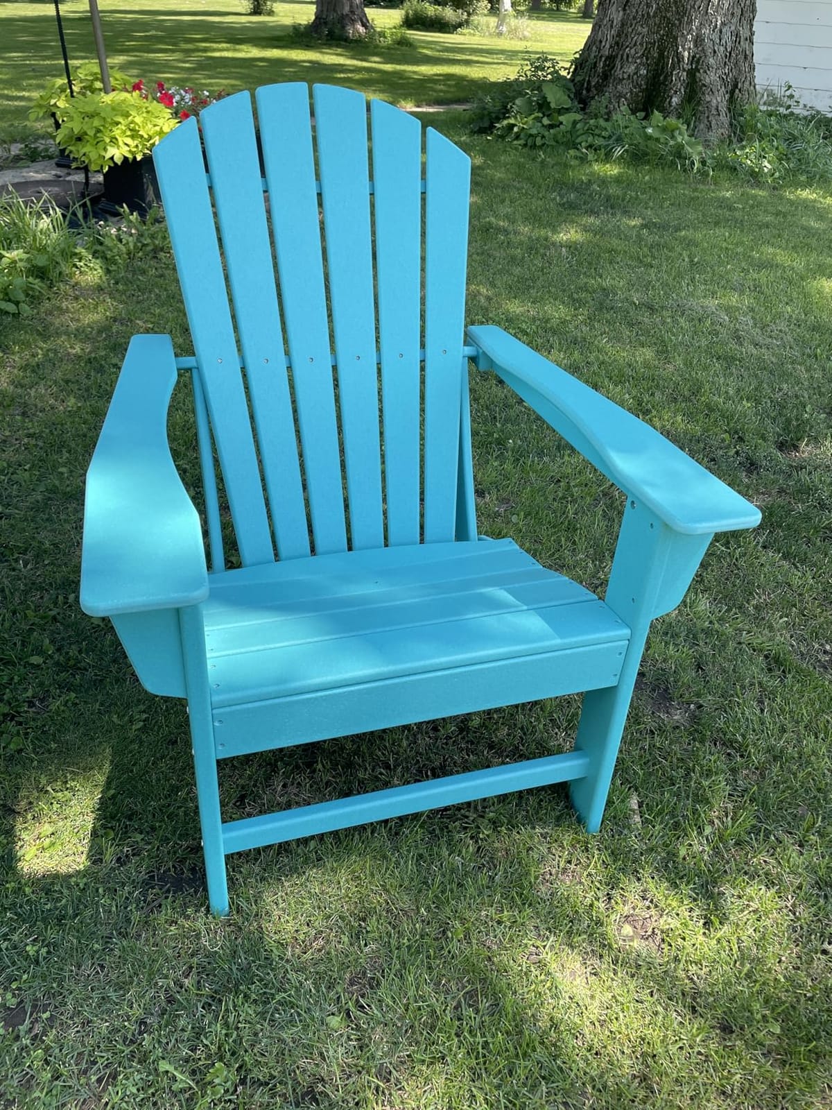 BRIOPAWS Oversized-Adirondack-Chairs Set of 2 | HDPE | All Weather | Blue | 400lbs Maximum Weight Limit, Plastic Fire Pit Chair, 22