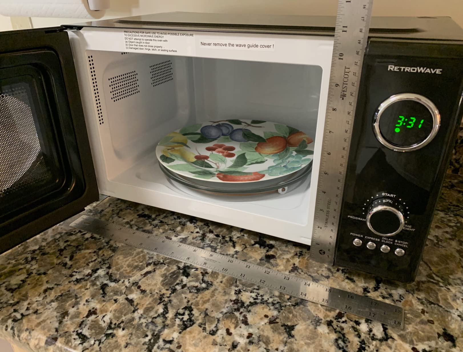 Nostalgia Retro Countertop Microwave Oven - 800-Watt - 0.9 cu ft - 12 Pre-Programmed Cooking Settings - Digital Clock - Kitchen Appliances - Aqua customer photo 1