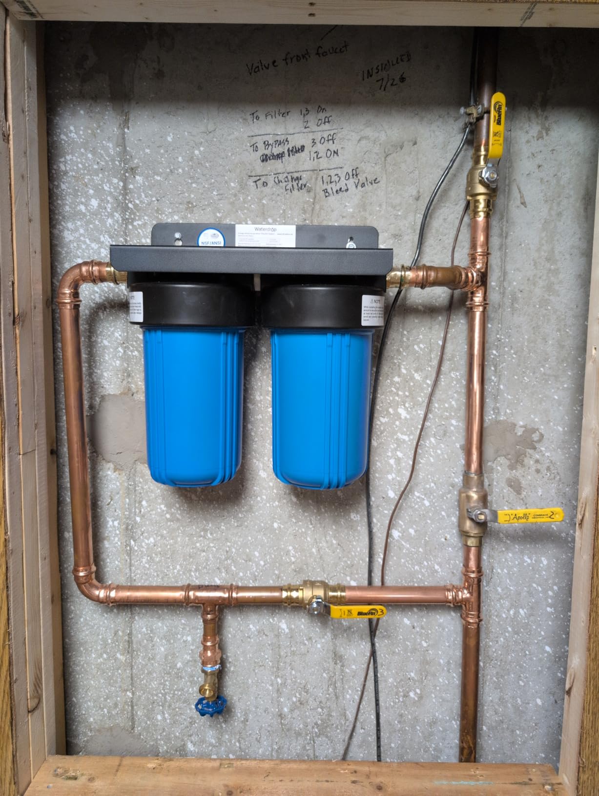 Waterdrop WHF21-FG 2-Stage Whole House Water Filter System, 5 Micron | Reduces Iron & Manganese, Lead, Chlorine, Odor, Ideal for Well Water, with Carbon and Sediment Filters, 1
