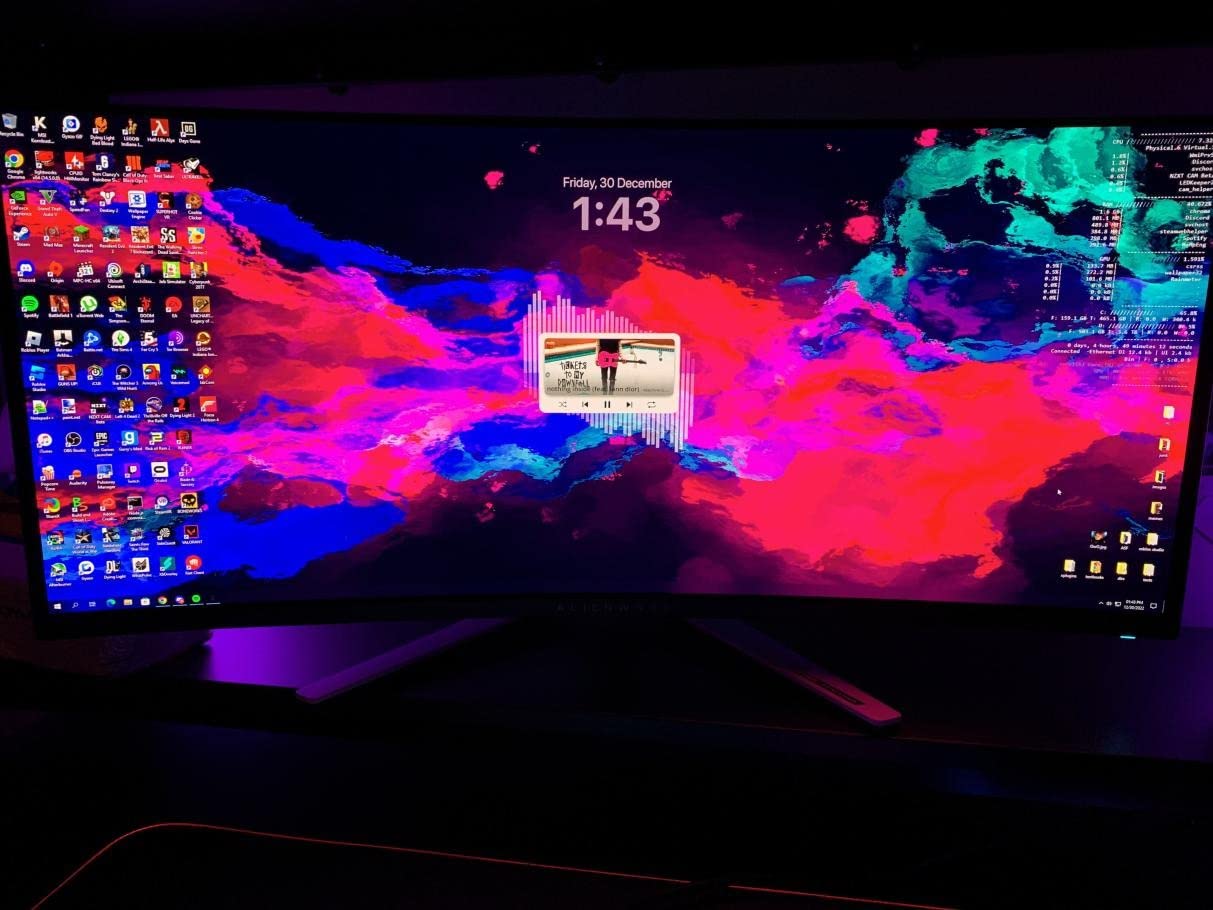 Alienware AW3423DW Curved Gaming Monitor 34.18 inch Quantom Dot-OLED 1800R Display, 3440x1440 Pixels at 175Hz, True 0.1ms Gray-to-Gray, 1M:1 Contrast Ratio, 1.07 Billions Colors - Lunar Light customer photo 1