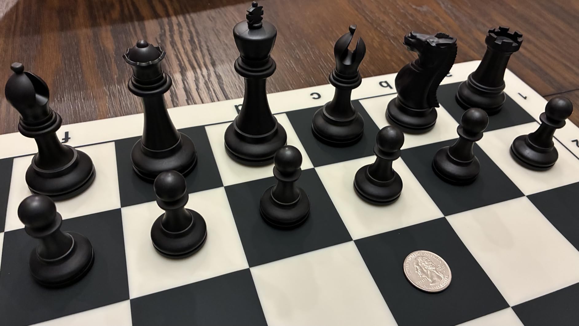 A&A Tournament Chess Set/ 20''x20'' Foldable Silicone Chess Board / 3.75'' King Height Plastic Quadruple Weighted Classic Staunton Pieces/Storage Bag for 6 Years Old - 2 Players customer photo 1