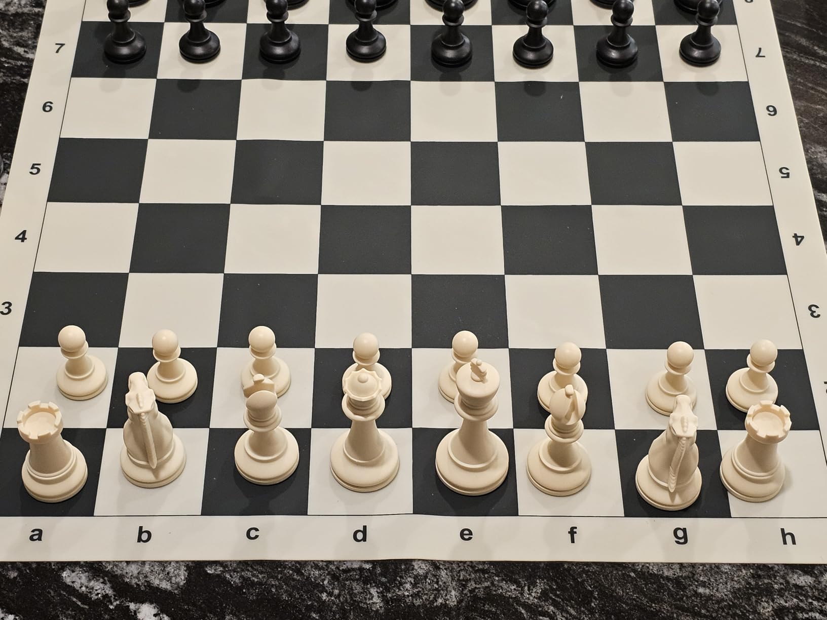 A&A Tournament Chess Set/ 20''x20'' Foldable Silicone Chess Board / 3.75'' King Height Plastic Quadruple Weighted Classic Staunton Pieces/Storage Bag for 6 Years Old - 2 Players customer photo 2