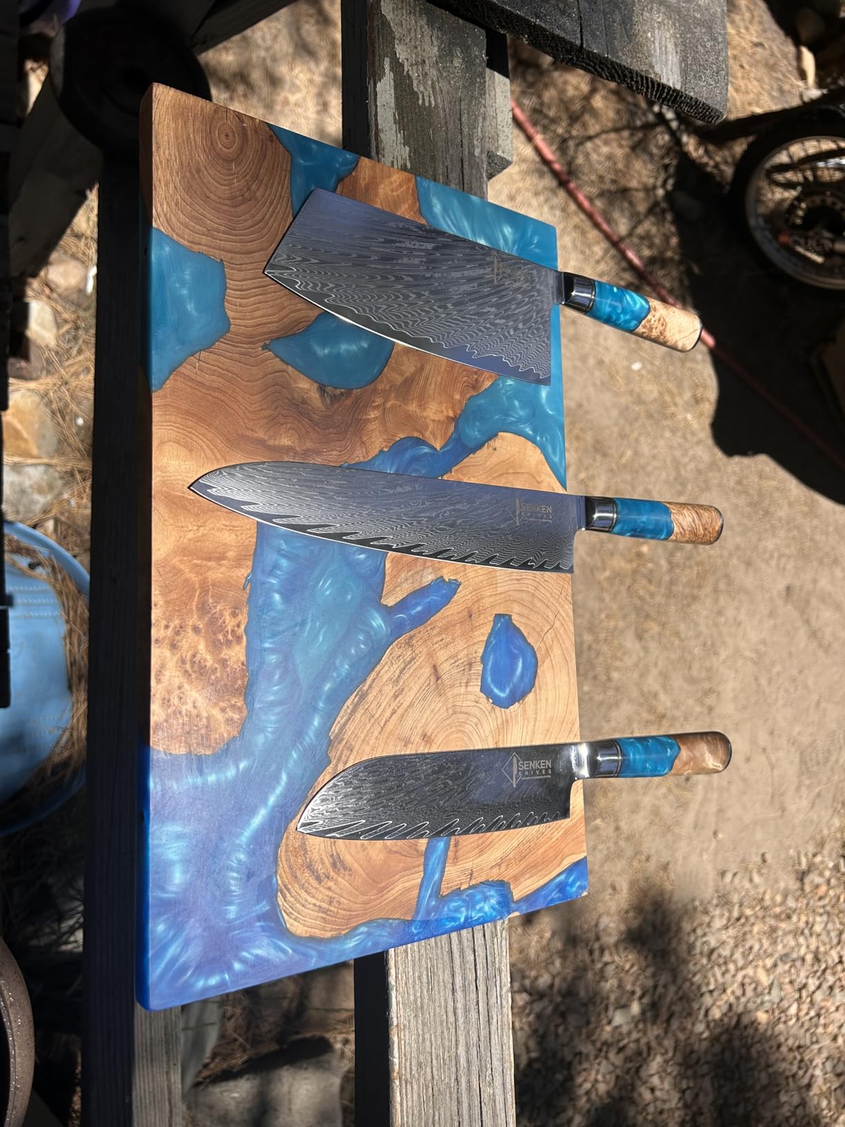 SENKEN 7-Piece Damascus Kitchen Knife Set - Tsunami Collection - 67-Layer Japanese VG10 Steel - Chef's Knife, Cleaver, Santoku, Bread, Boning, & More customer photo 1