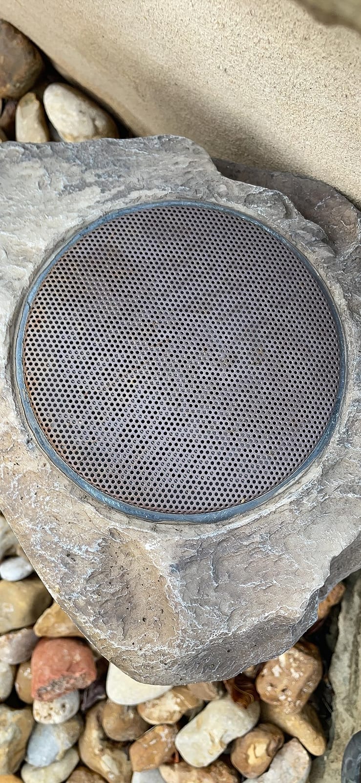 Homewell Outdoor Rock Speaker Solar-Powered Wireless Bluetooth 5.0 Portable Speaker Weatherproof for Patio, Pool, Deck, Yard, Garden and Home (Brown, 2-Pack) customer photo 1