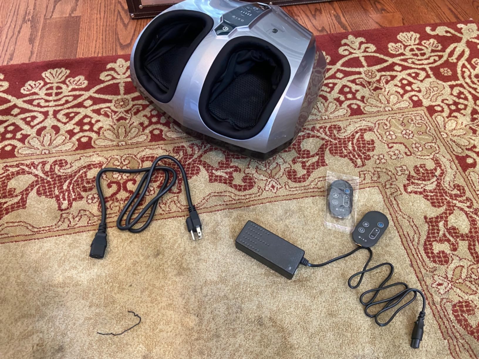 MIKO Shiatsu Foot Massager with Heat and Air Compression | 5 pressure levels, 3 modes, rolling & wireless remote; for plantar fasciitis and neuropathy; fits men's size 12 customer photo 1