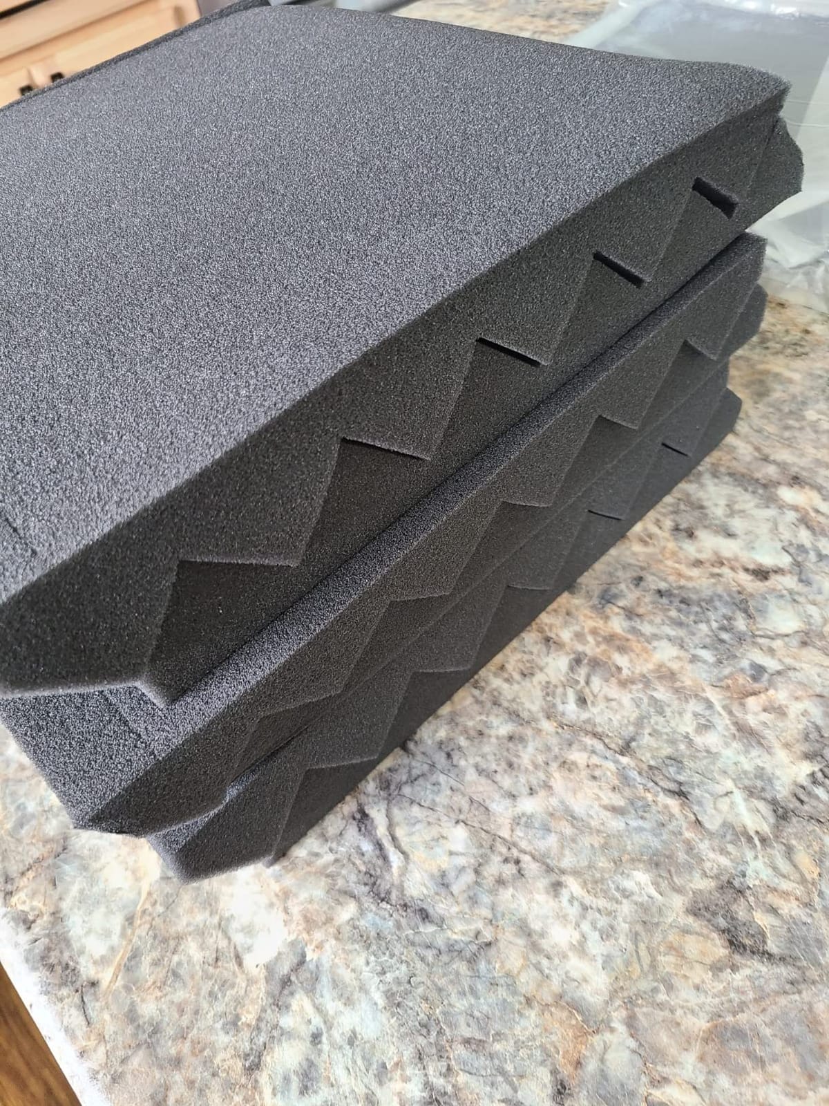 GUERRI Sound Proof Foam Panels - 12 x 12 x 2 Inches 36 Pack Wedges Acoustic Foam Panels Sound Proofing Padding for Walls and Ceiling High Density Foam Studio Foam (Black) customer photo 2