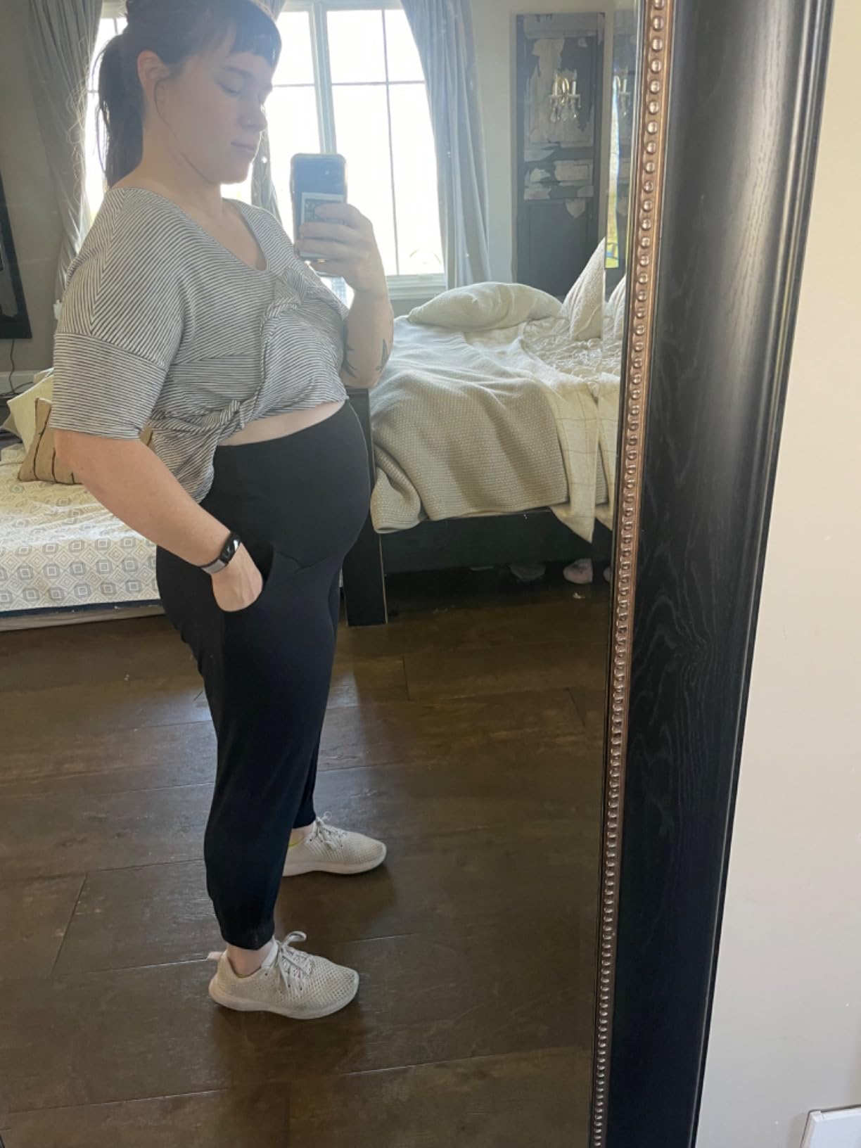 V VOCNI Women's Maternity Joggers Pants Pregnancy Sweatpants customer photo 1