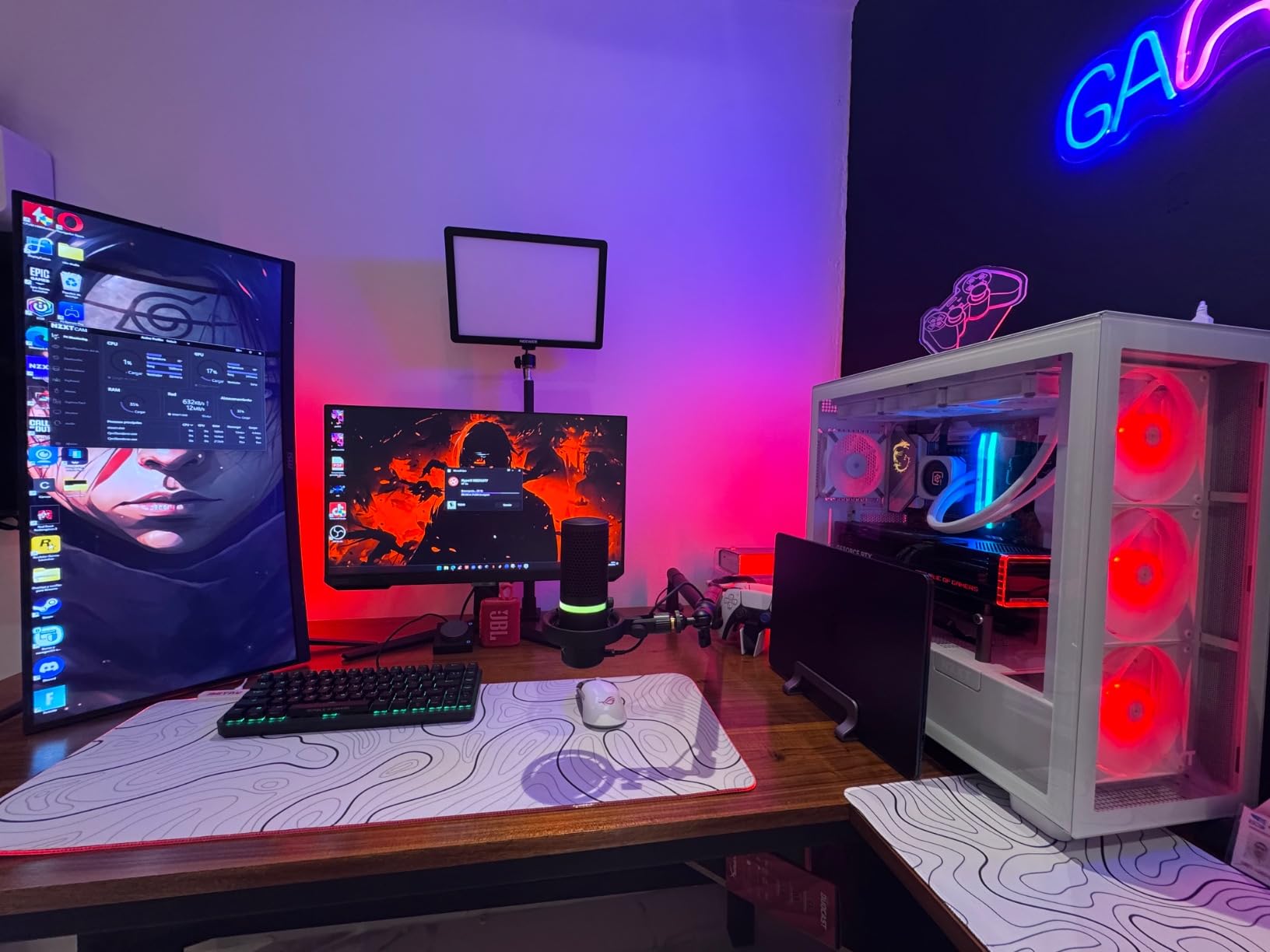 HyperX DuoCast - RGB USB Condenser Microphone for PC, PS5, PS4, Mac, Low-profile Shock Mount, Cardioid, Omnidirectional, Pop Filter, Gain Control, Gaming, Streaming, Podcasts, Twitch, YouTube, Discord customer photo 2
