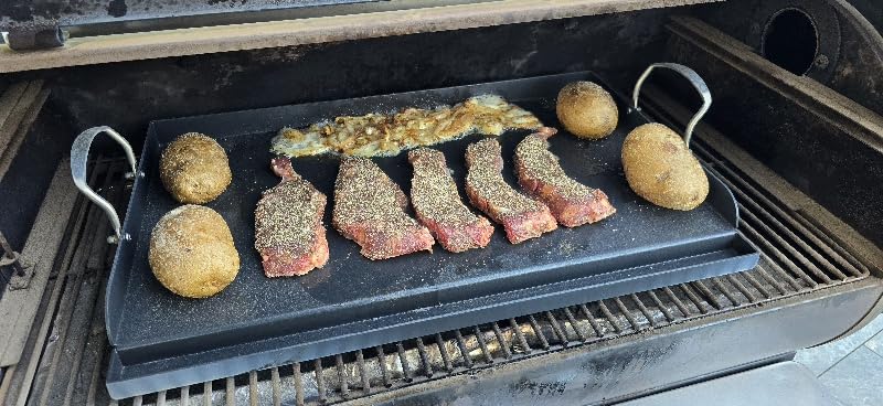Uniflasy Cast Iron Griddle for Gas Grill Flat Top Griddle Insert for Outdoor Gas Grill, 25