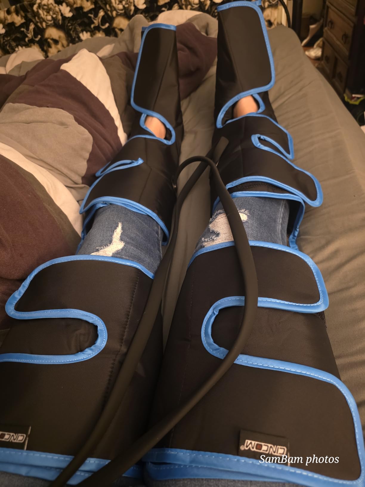 CINCOM Leg Massager with Heat and Compression FSA - HSA, Blue customer photo 2