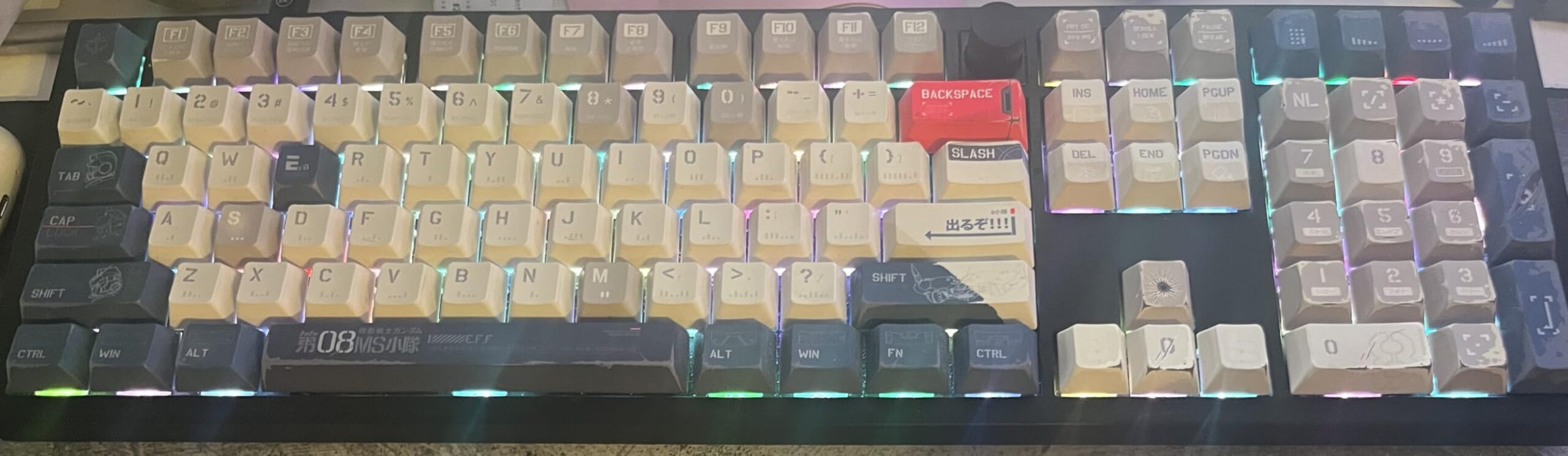 dagaladoo Double Shot PBT Keycaps Set, Cherry Profile Keyboard Keycaps | Retro Key Caps Full Size, Custom Keycaps for 60% 65% 75% 100% Cherry-MX Switch Mechanical Keyboard (Grey/Blue) customer photo 2