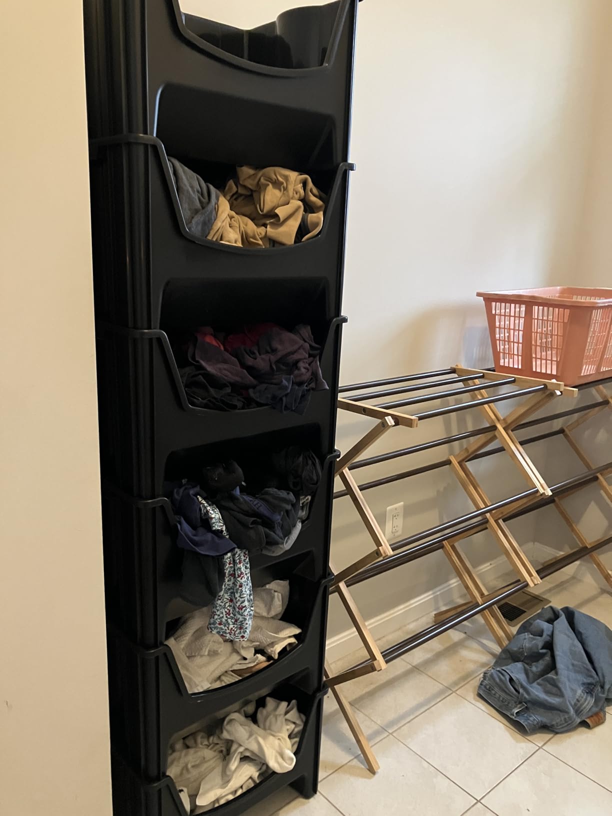 Mighty Tuff Jumbo Stackable Storage Bins, Pack of 3, Easy-Access Storage, Large Easy-to-Grip Handles, Wide Front Opening, Interlocking, Stack Vertically, Black customer photo 2
