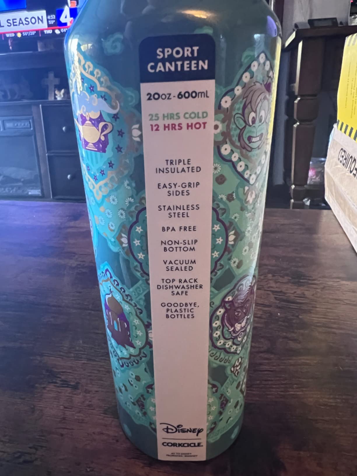Corkcicle Disney Princess Jasmine Insulated Canteen Travel Water Bottle, Triple Insulated Stainless Steel, Keeps Beverages Cold for 25 Hours or Warm for 12 Hours, 20oz customer photo 2