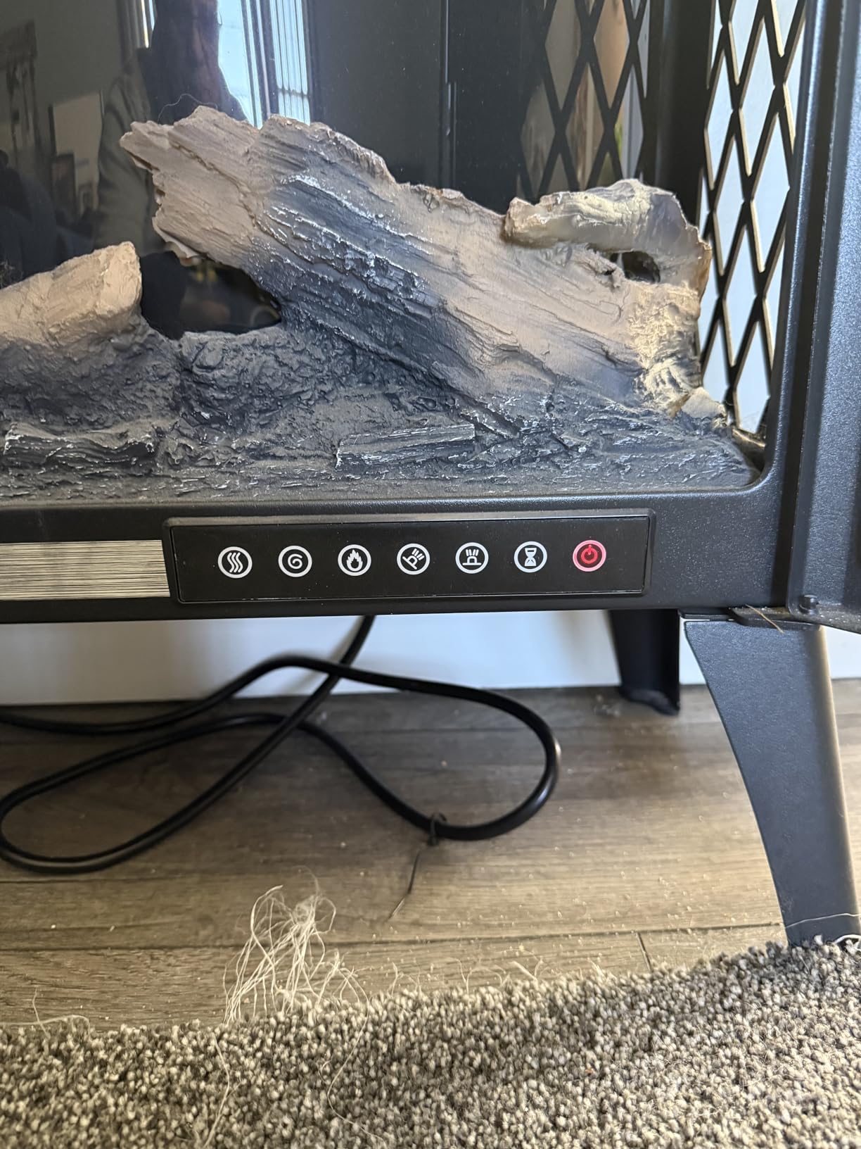 Electactic 24Inch Electric Fireplace Stove, Free-Standing Infrared Fireplace Stove, Controllable 3D Flame, 4 Variable Flame&Log Colors, 1500w, 5100BTU, Black customer photo 2