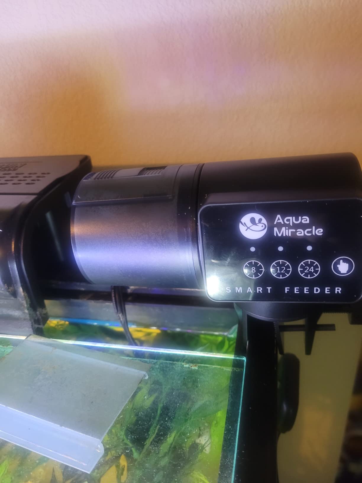 AquaMiracle Automatic Fish Feeder for Aquarium, Auto Fish Food Dispenser with Timer, Volume Adjustable Vacation Aquarium Feeder, for Granules Pallets Strips customer photo 2