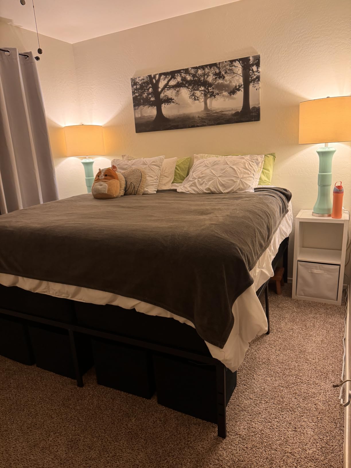 NEW JETO Metal Bed Frame,King Size Bed Frame with Storage Space,Heavy Duty Sturdy Mattress Foundation,Easy Assembly,No Box Spring Needed, Black,14 Inch,King, Bedroom Furniture customer photo 2