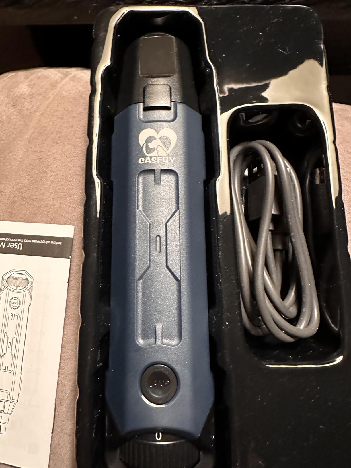 Casfuy 6-Speed Dog Nail Grinder - Newest Enhanced Pet Nail Grinder Super Quiet Rechargeable Electric Dog Nail Trimmer Painless Paws Grooming & Smoothing Tool for Large Medium Small Dogs (Blue) customer photo 1