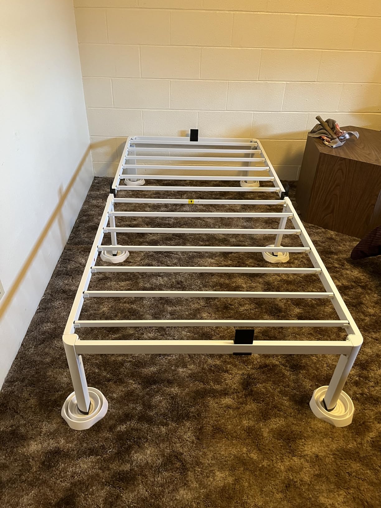 MAF 14 Inch Queen Metal Platform Bed Frame with Round Corner Legs | Mattress Baffle, 3000 LBS Heavy Duty Steel Slat Support, Noise Free, No Box Spring Needed, Easy Assembly, 12.4