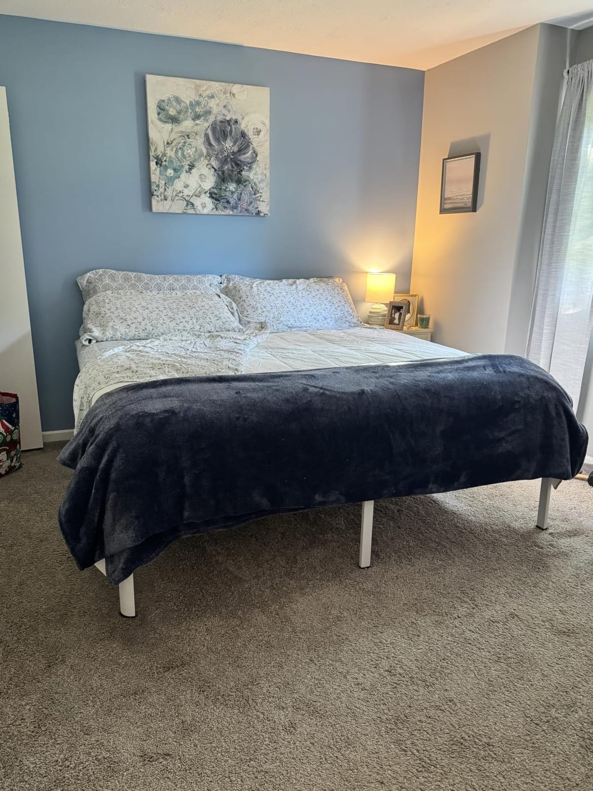 MAF 14 Inch Queen Metal Platform Bed Frame with Round Corner Legs | Mattress Baffle, 3000 LBS Heavy Duty Steel Slat Support, Noise Free, No Box Spring Needed, Easy Assembly, 12.4