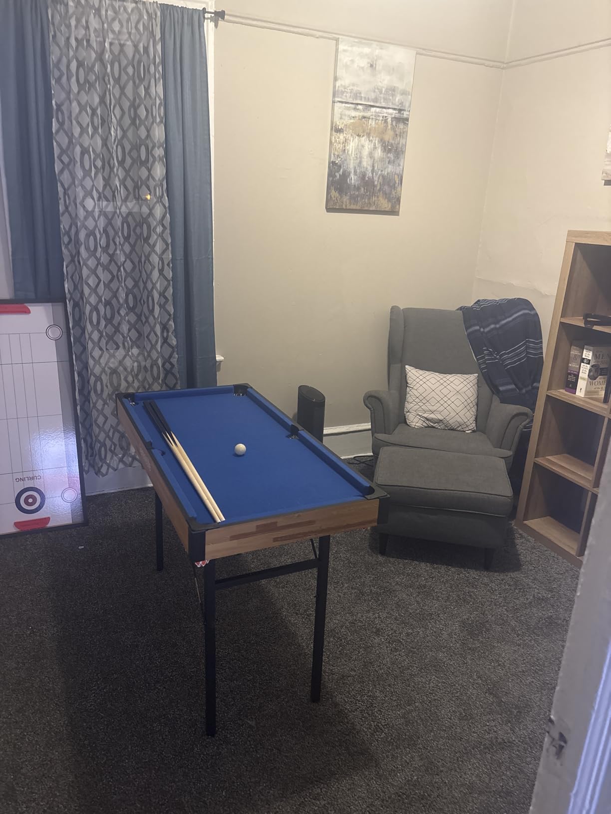 SereneLife 4 in 1 Multi Game Table, 4'x2' Folding Portable Sports Arcade Games with Accessories, Ping Pong, Air Hockey, Pool Billiards, and Shuffleboard, for Indoor, Outdoor, All Ages customer photo 1