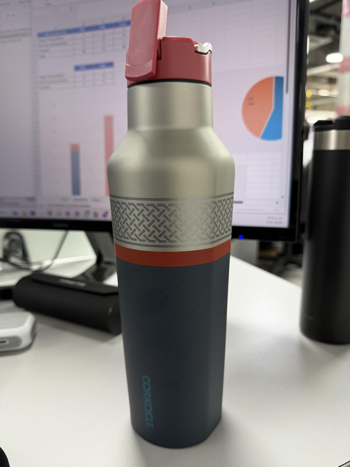 Corkcicle Marvel Sport Canteen - Triple-Insulated Stainless Steel Water Bottle - Straw Cap & Folding Metal Handle - Thor - 20 oz customer photo 1
