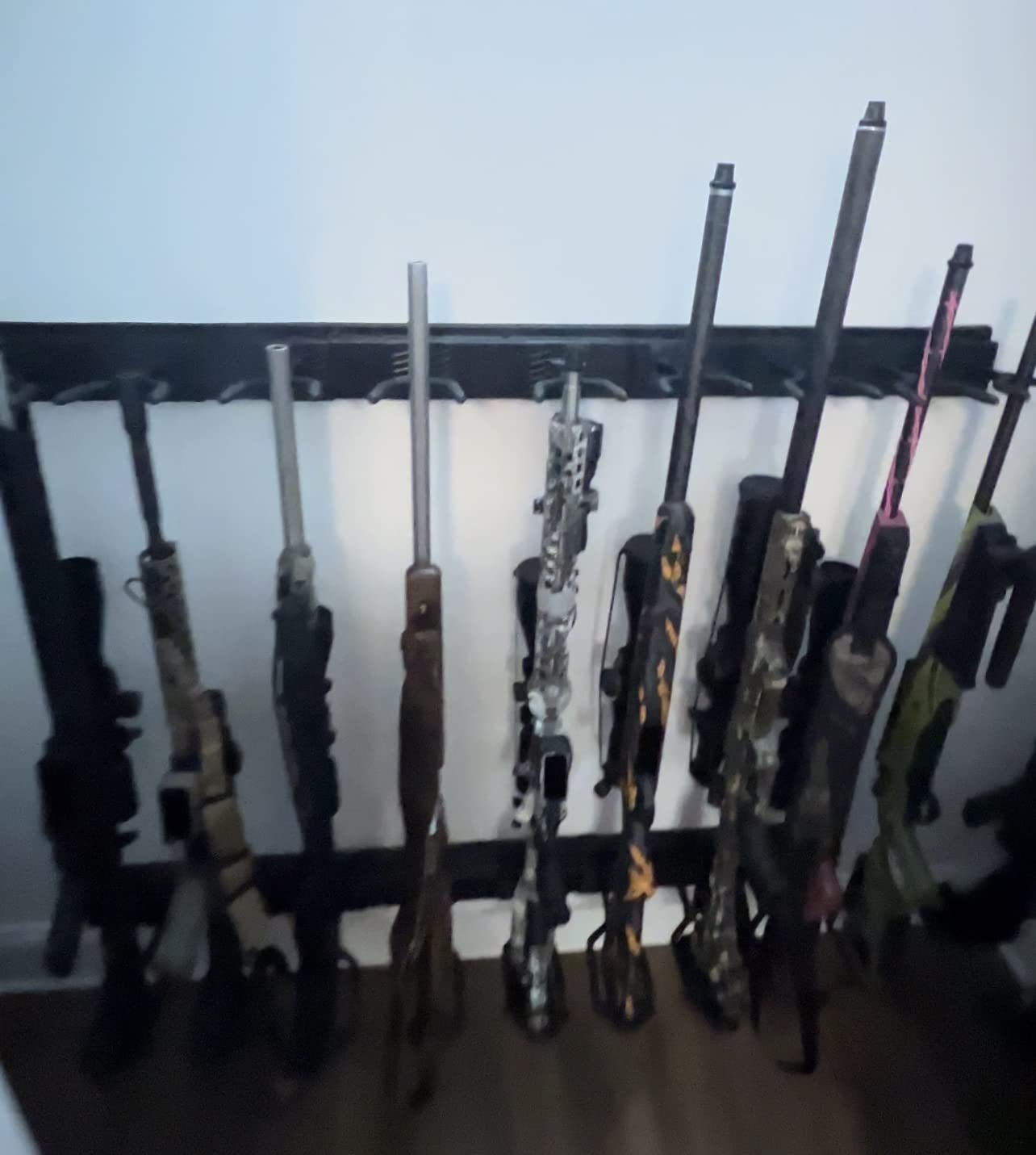 Gun Rack Wall Mount, Adjustable Heavy Duty Steel Gun Rack for Wall, Indoor Gun Racks 4/8/12 Slot Rifle Rack Stand customer photo 1