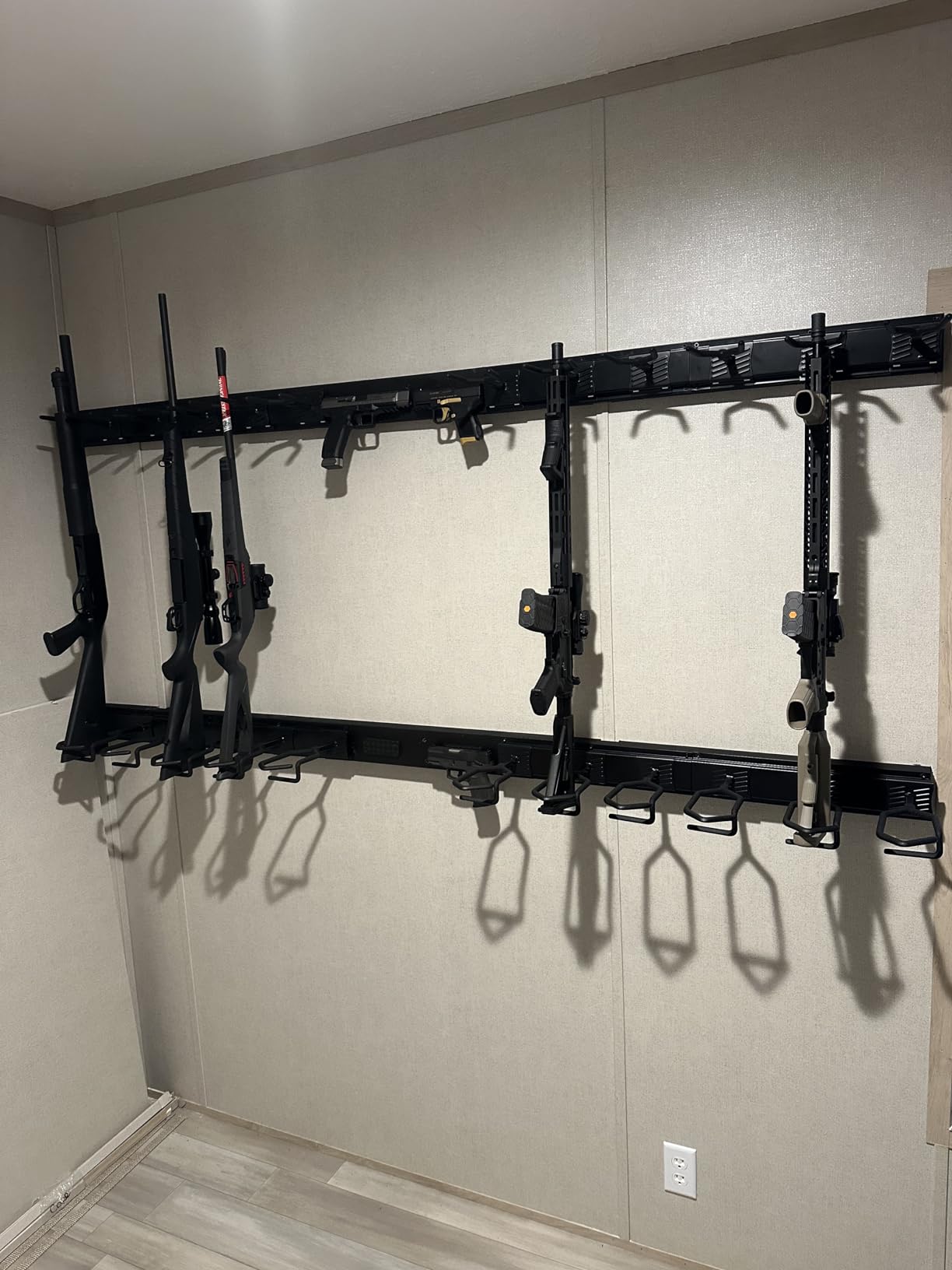 Gun Rack Wall Mount, Adjustable Heavy Duty Steel Gun Rack for Wall, Indoor Gun Racks 4/8/12 Slot Rifle Rack Stand customer photo 2