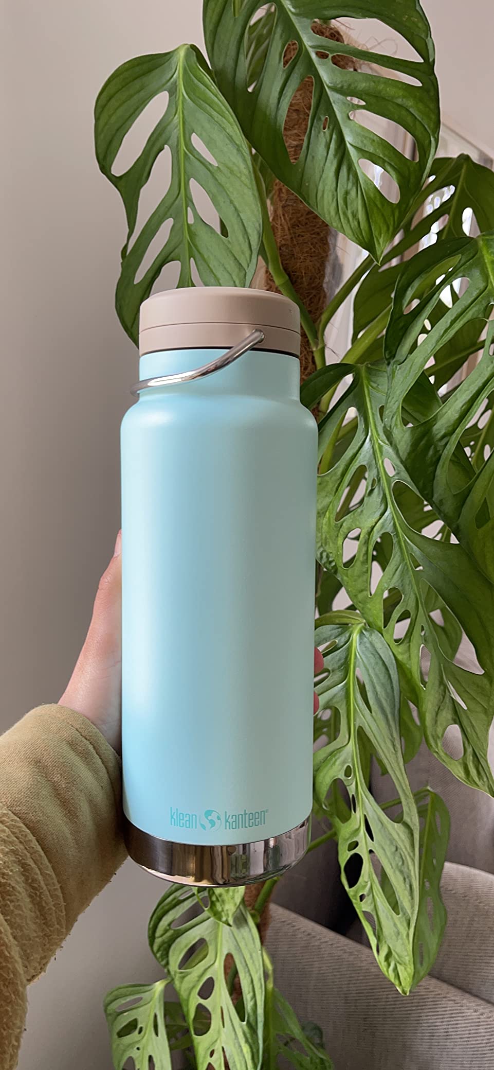 Klean Kanteen TKWide Insulated Bottle - Twist Cap, Steel Straw - Travel/Sports - Sea Spray 32 oz customer photo 1