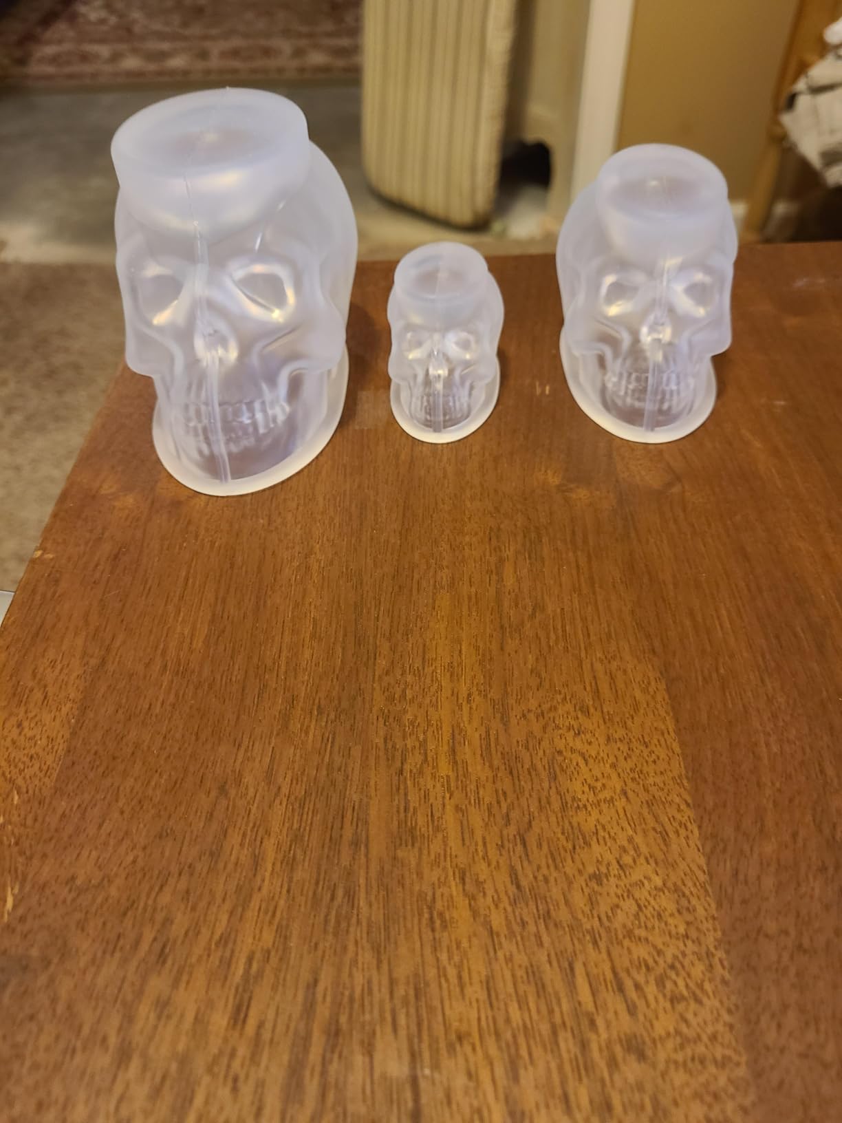 RESINWORLD Set of Large + Medium + Small 3D Skull Resin Molds, Flexible Clear Silicone Skull Head Molds, Silicone Molds for Resin, Soap, Clay, Candle Wax Casting, Halloween Home Decoration customer photo 2