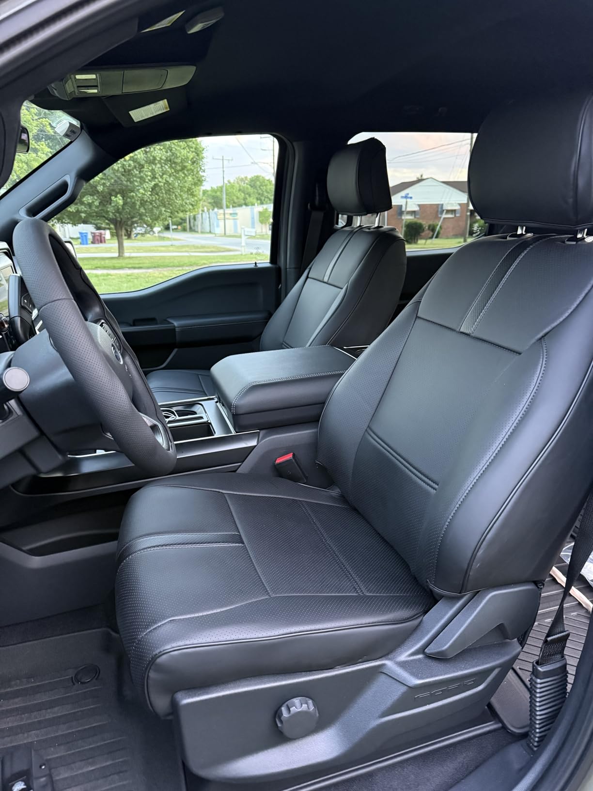 Super Cover for Ford F150 Seat Covers 2015-2024 2025 2026 Full Set, for F-150 XL/XLT Leather Truck Seat Cover, for F150 Accessories (Only for Bucket Seat) customer photo 1