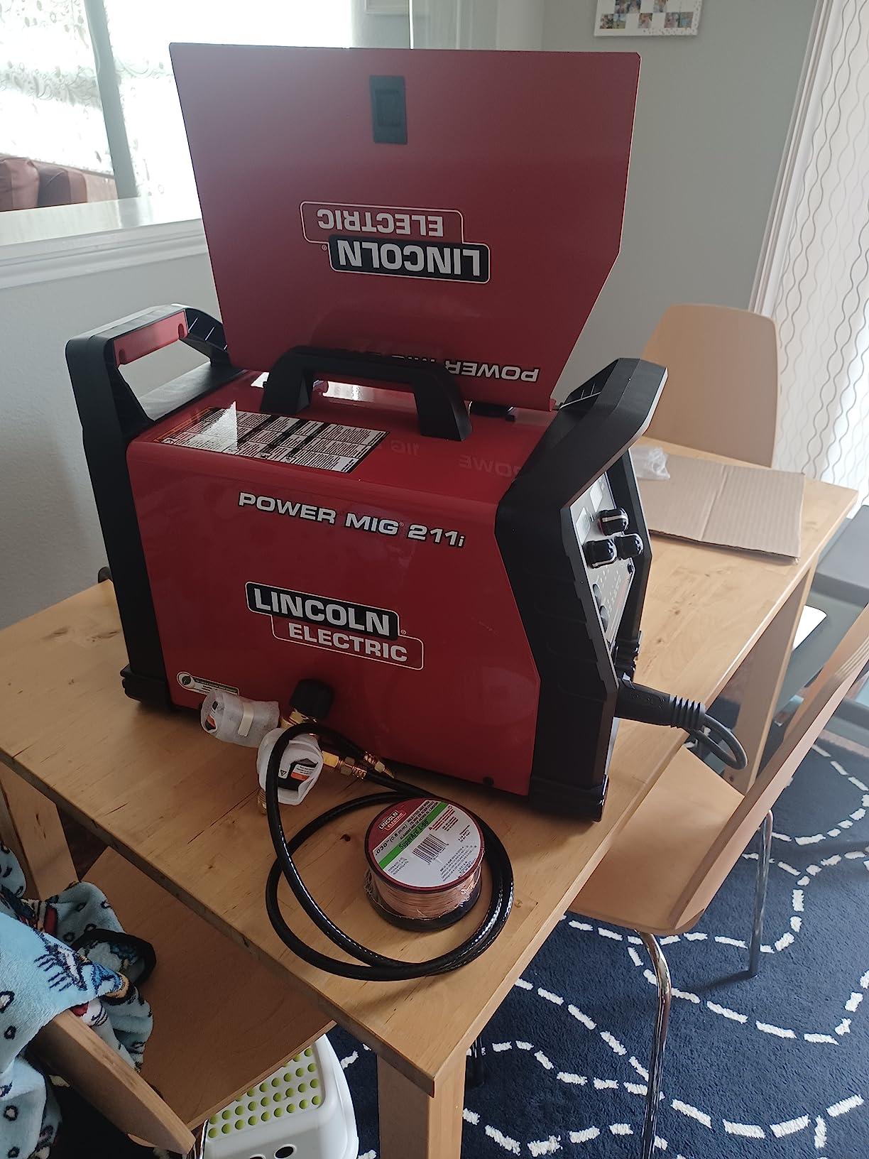 Power MIG 211i MIG Welder - Dual-Voltage 120/230 V, 20-211 A Output, Flux-Cored Ready, Portable 41 lb Machine, Model K6080-1 customer photo 2