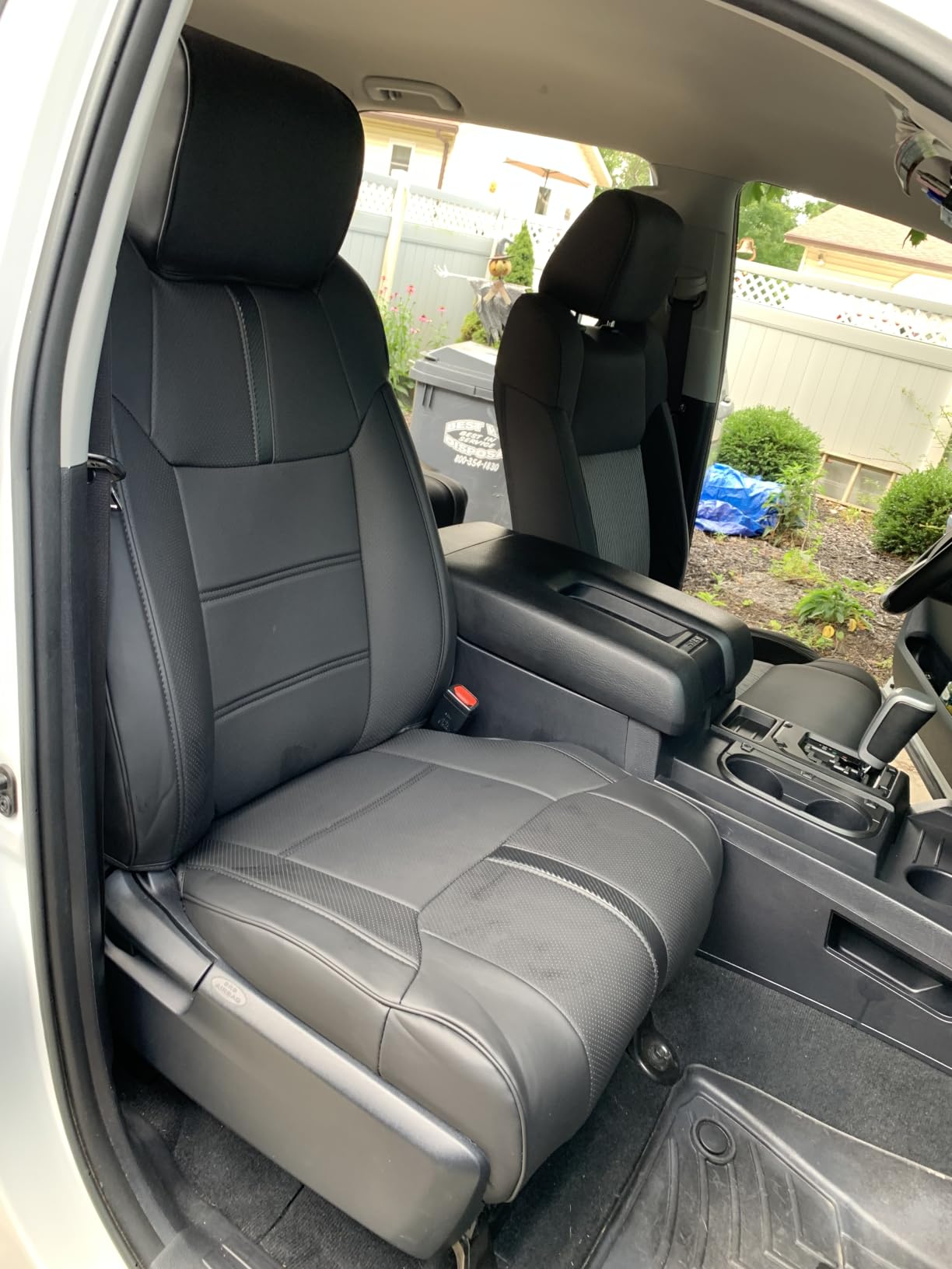 Super Cover for Toyota Tundra Seat Covers 2014-2021 (CrewMax only), Full Covered Leather Seat Protectors for Tundra Truck Car Accessories with Carbon Fiber customer photo 2