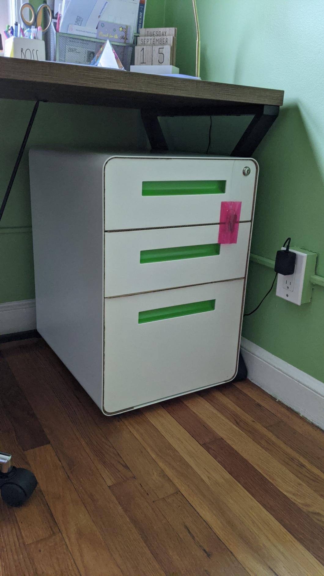 Laura Davidson Furniture Stockpile 3 Drawer File Cabinet with Lock - Under Office Desk Metal Filing Cabinet, Legal/Letter File Folders customer photo 2