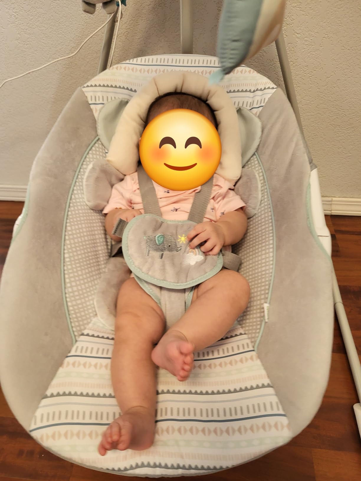 Ingenuity InLighten 5-Speed Baby Swing - Swivel Infant Seat, 5 Point Safety Harness, Nature Sounds, Lights - Nally Owl customer photo 1