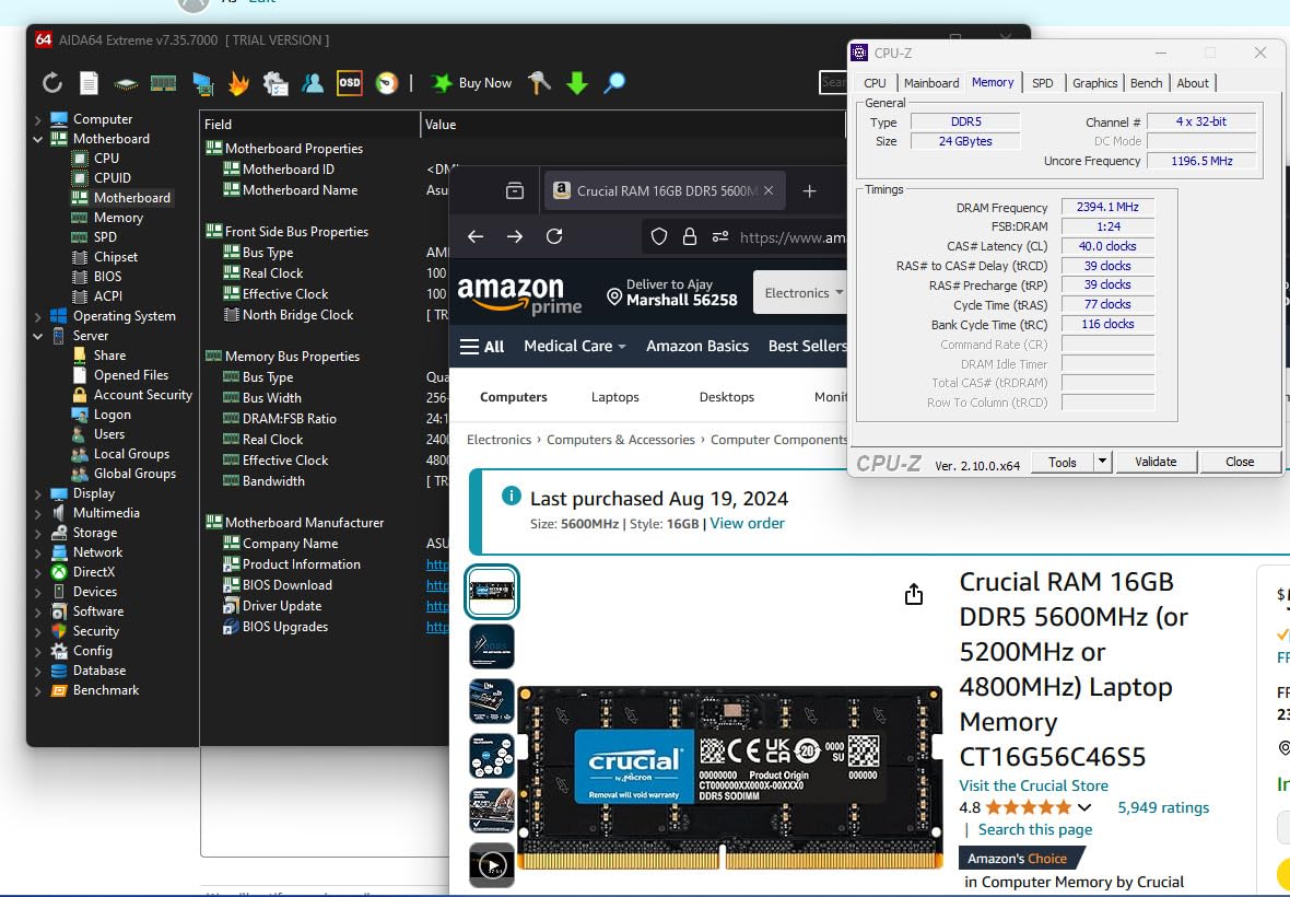 Crucial 16GB DDR5 RAM, 5600MHz (or 5200MHz or 4800MHz) Laptop Memory, SODIMM 262-Pin, Compatible with 13th Gen Intel Core and AMD Ryzen 7000 - CT16G56C46S5 customer photo 2