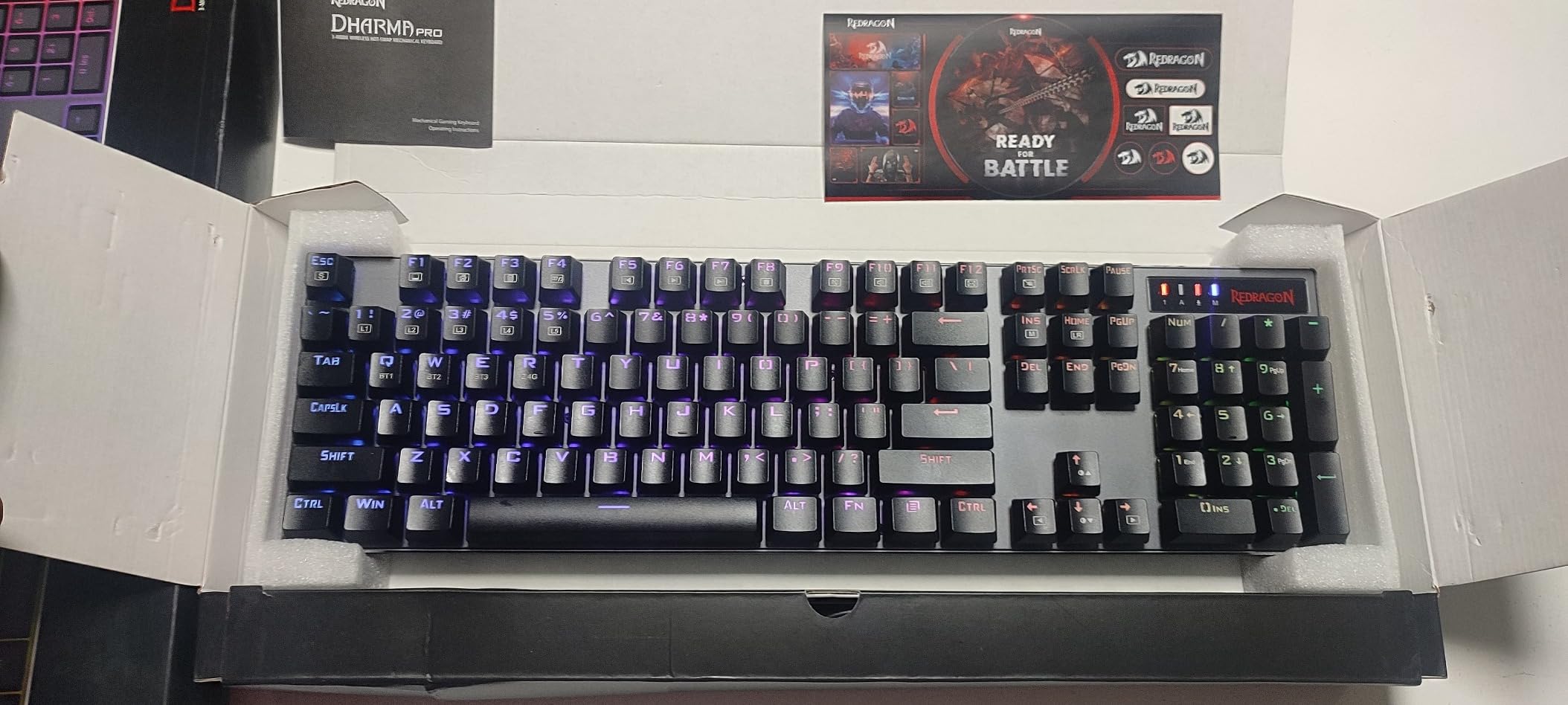 Redragon K556 PRO Wireless RGB Mechanical Gaming Keyboard, 104-Key Aluminum | 0 Delay Tri-Mode BT/2.4GHz/USB-C for More Devices, Rock-Solid Stability, AM-PM Using Durability, Quiet Linear Red Switch customer photo 1