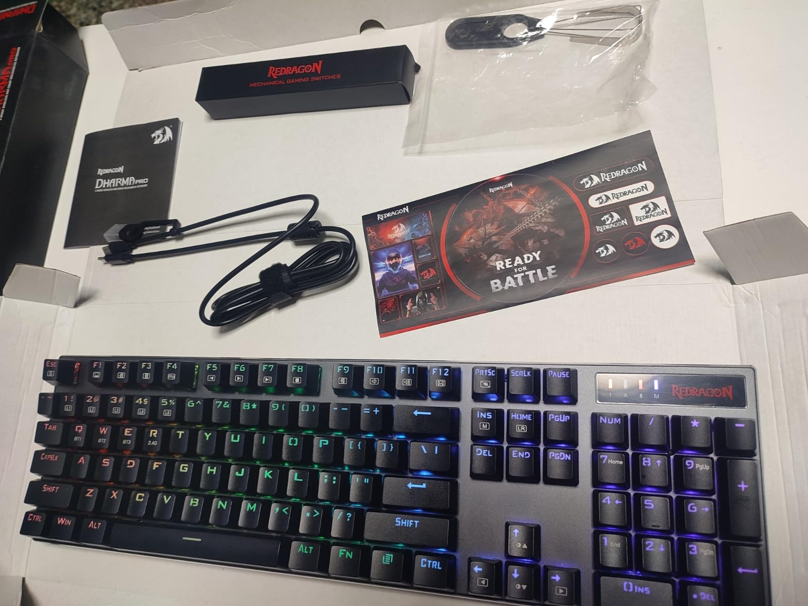 Redragon K556 PRO Wireless RGB Mechanical Gaming Keyboard, 104-Key Aluminum | 0 Delay Tri-Mode BT/2.4GHz/USB-C for More Devices, Rock-Solid Stability, AM-PM Using Durability, Quiet Linear Red Switch customer photo 2