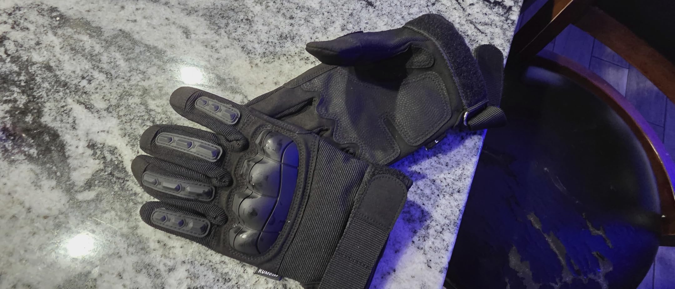 KUMGIM Tactical Motorcycle Gloves with Knuckle Protection Touchscreen | Knuckle Guard, Leather Palm, Anti-Slip Grip, Breathable, for Airsoft, Paintball, ATV/Dirt Bike, Hunting, Climbing, Hiking customer photo 1