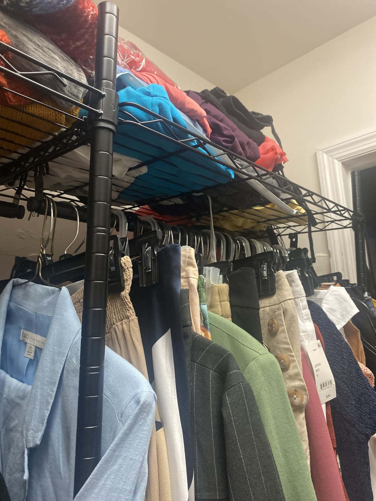 VIPEK L4 Clothing Rack for Hanging Clothes Heavy Duty Closet for Corner | L Shaped Closet System, Multiple Hanging Rods, Adjustable Wire Shelving/Side Hooks, Load 810lbs for Walk-in Closet, Black customer photo 2