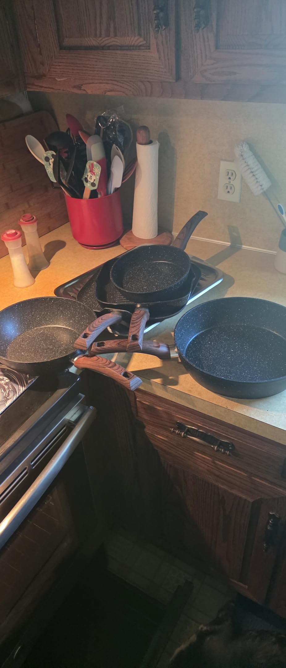 Kitchen Academy Granite Pots and Pans Set Non Stick, Induction Cookware | 17-Piece Gray Cooking Pans and Pots Set, PFOA & PFOS Free customer photo 1