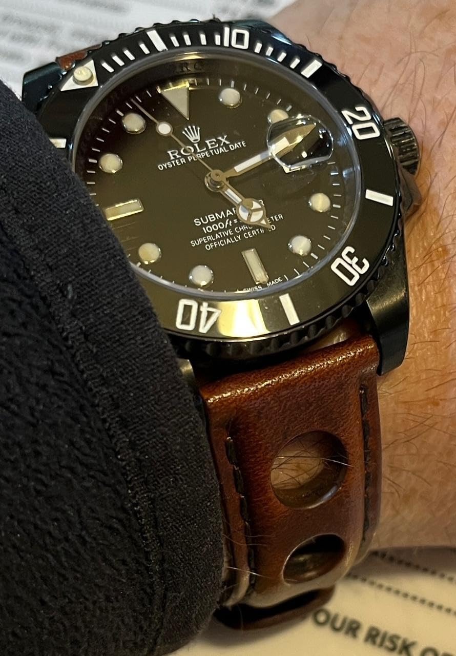 Barton Racing & Rally Horween Leather Straps with Integrated Quick Release Spring Bars - Watch Bands customer photo 1